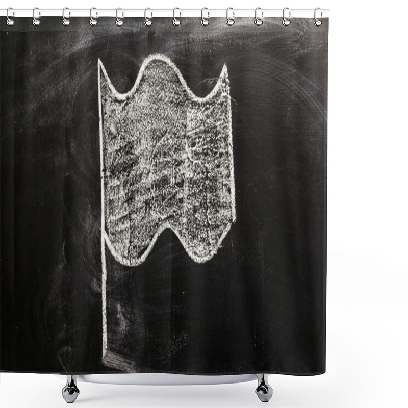 Personality  Flag On Chalk Board Shower Curtains