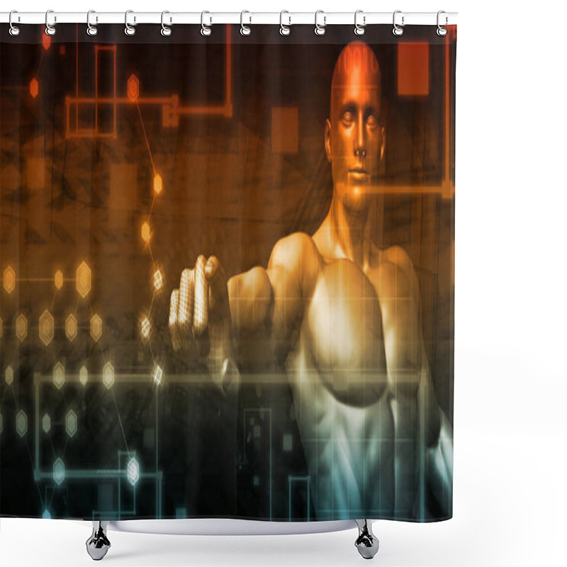 Personality  Futuristic Interface Concept Art Shower Curtains