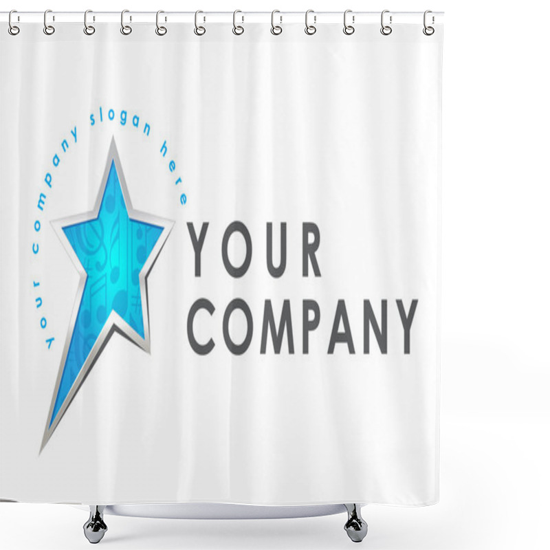 Personality  Logo Template, Vector, Shining Star, Music Shower Curtains