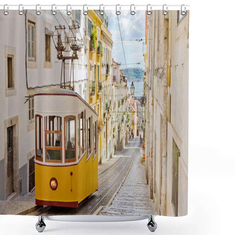 Personality  Lisbon's Gloria Funicular Shower Curtains