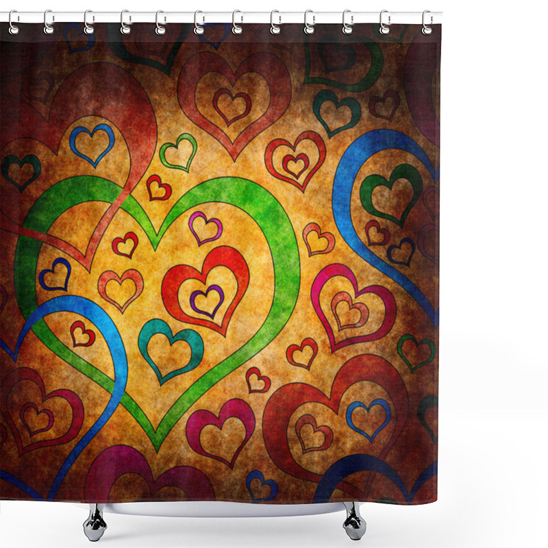 Personality  Grunge Hearts Pattern Shower Curtains