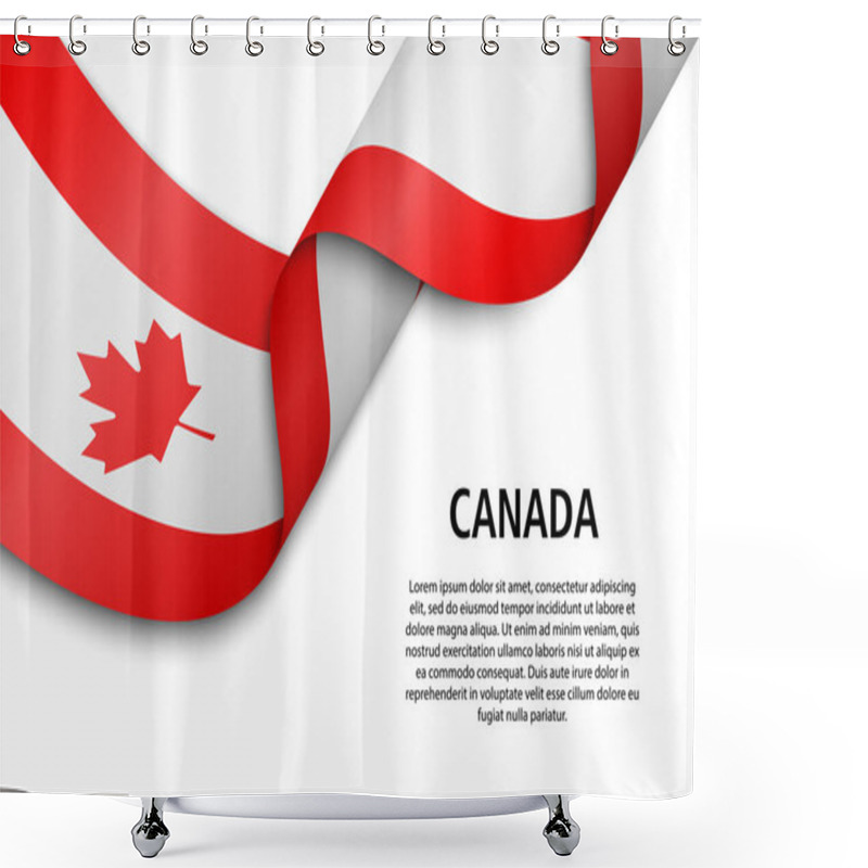 Personality  Waving Ribbon Or Banner With Flag Shower Curtains