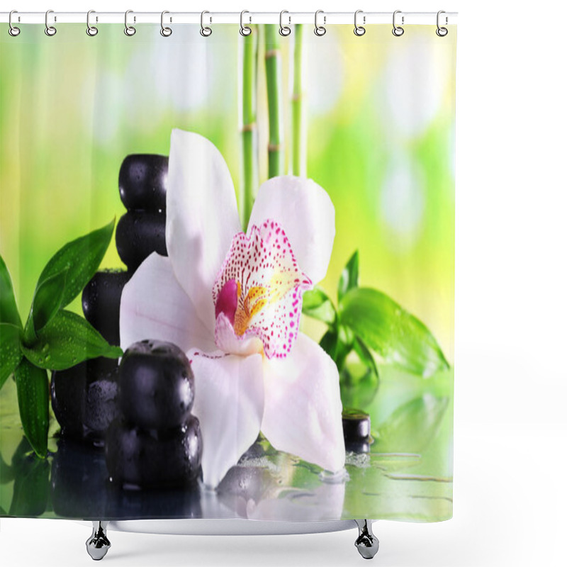 Personality  Spa Stones, Bamboo Branches Shower Curtains