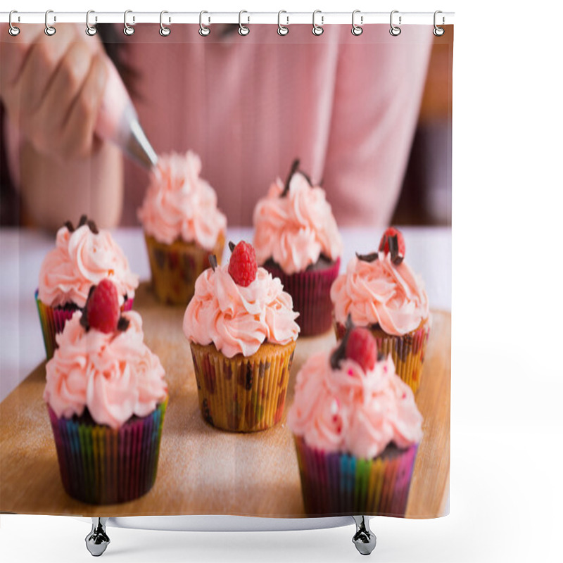 Personality  Cupcakes Icing  Shower Curtains