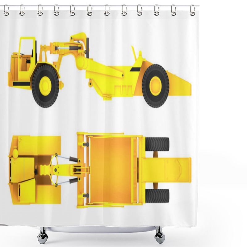 Personality  Scraper Machine 3d Rendering Shower Curtains