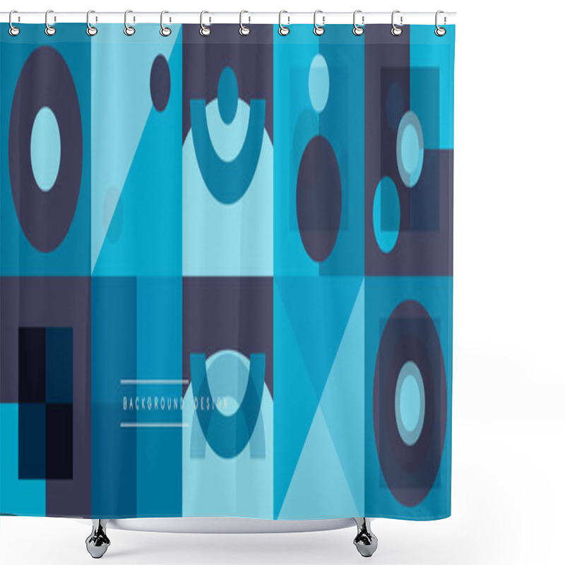 Personality  Neo Memphis Geometric Pattern With Circles, Squares And Lines. Pop Art Abstract Background For Covers, Banners, Flyers And Posters And Other Templates Shower Curtains