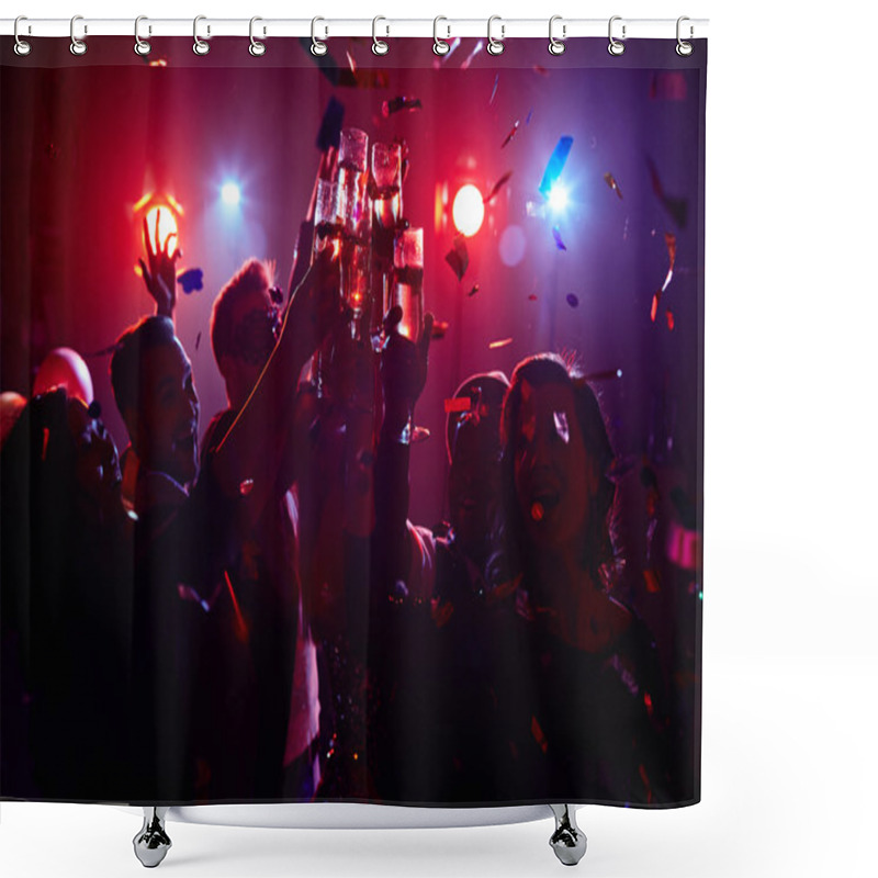 Personality  Friendly People Toasting In Night Club Shower Curtains