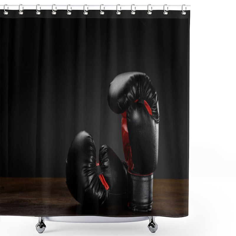 Personality  Black Boxing Gloves Shower Curtains