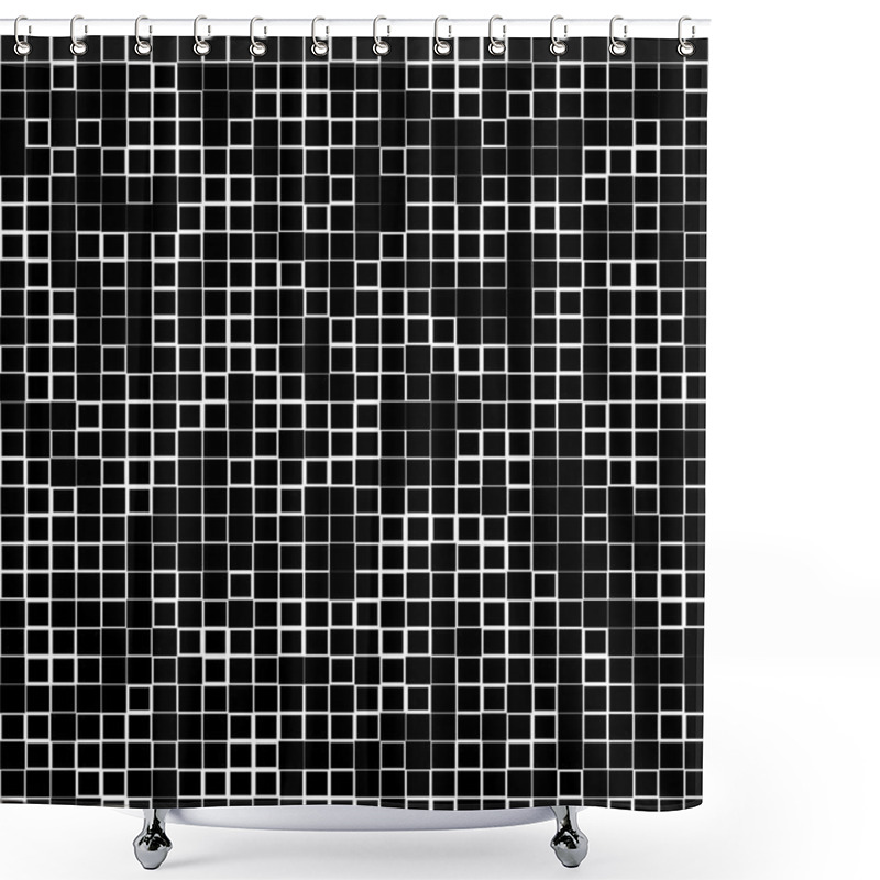 Personality  Mosaic Pattern With Random Squares Shower Curtains