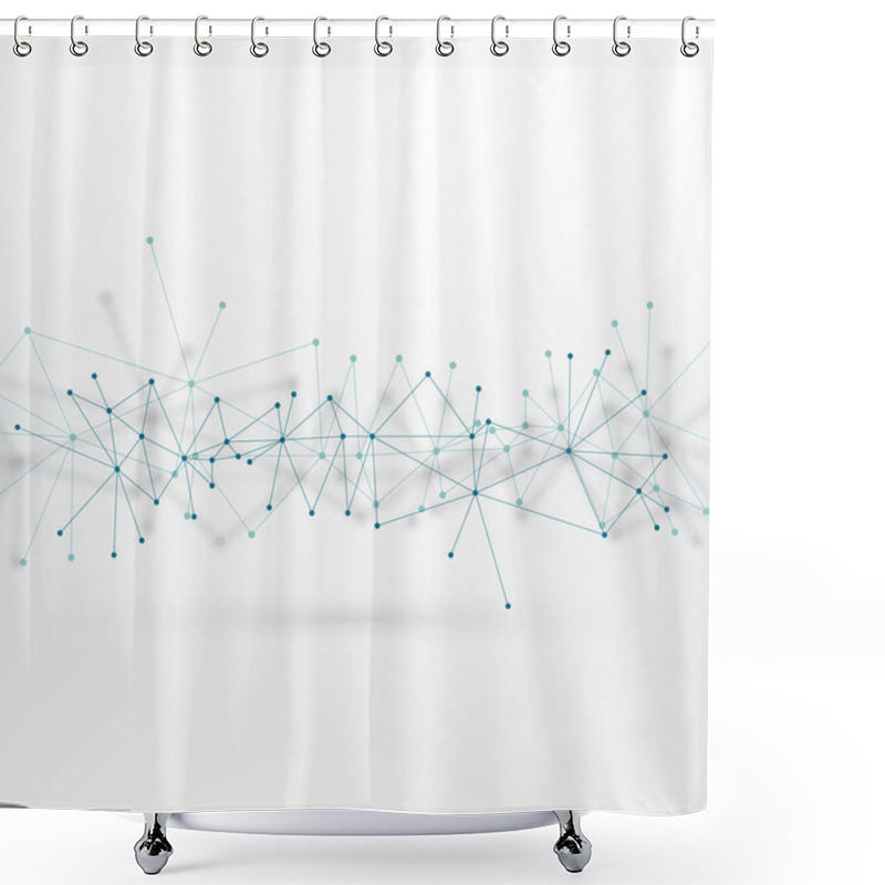 Personality  Array Network Lines With Dots Connection In Technology Concept B Shower Curtains