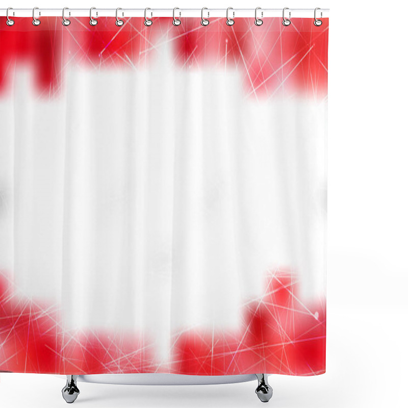 Personality  Abstract Random Intersecting Lines Red And White Background Vector Image Shower Curtains