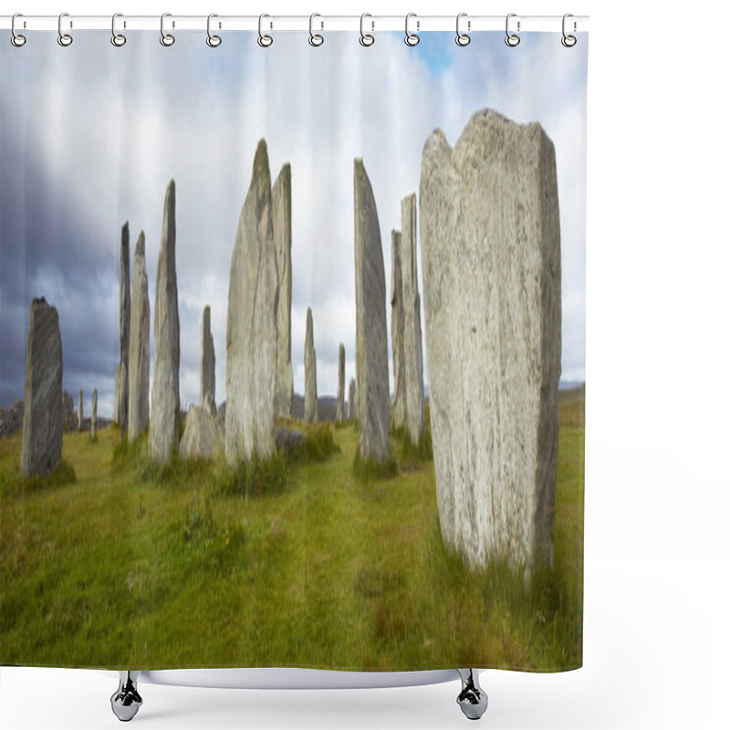 Personality  Prehistoric Site With Menhirs In Scotland. Callanish. Lewis Isle Shower Curtains