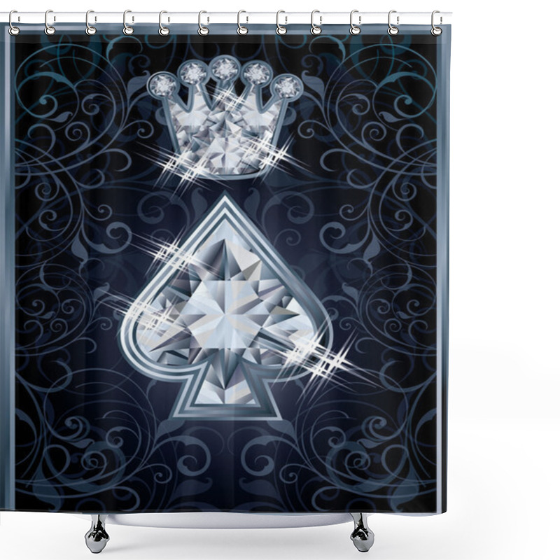 Personality  Diamond Poker Spade Royal Card, Vector Illustration Shower Curtains