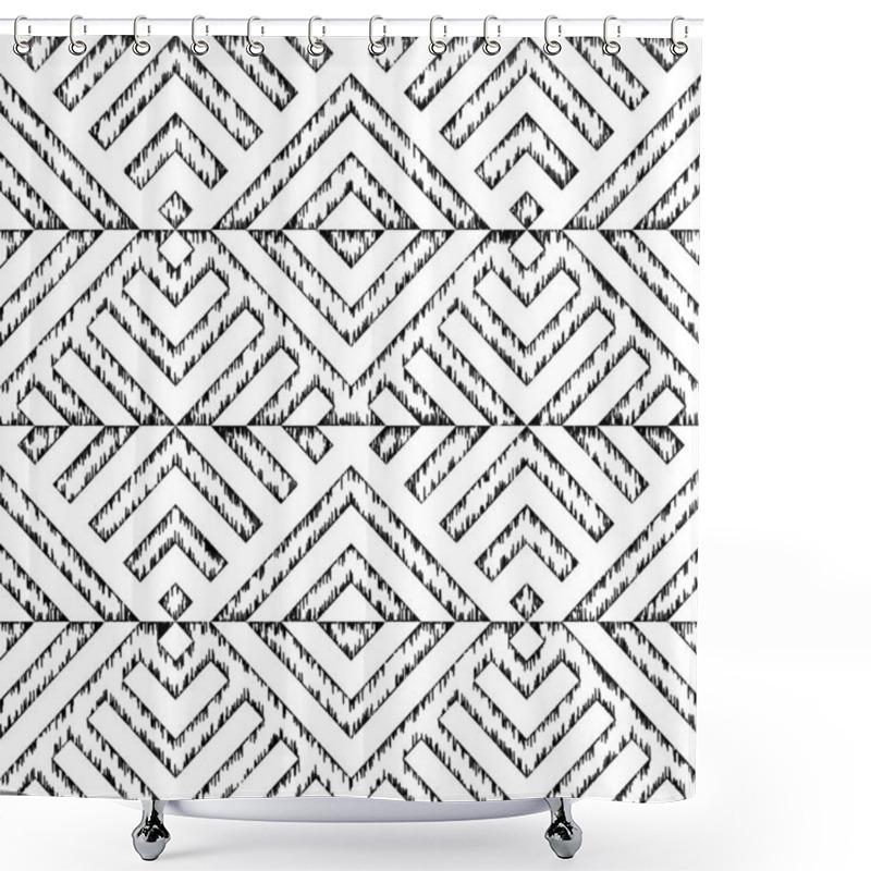 Personality  Seamless Vector Pattern Background Of A Triangles. Shower Curtains