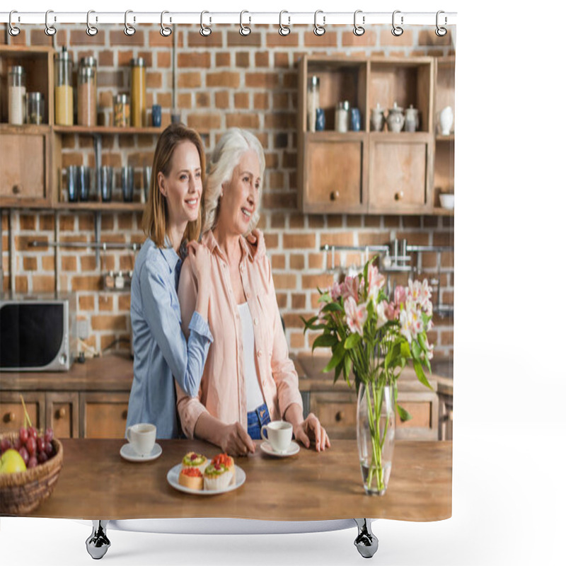 Personality  Women Having Good Time In Kitchen Shower Curtains