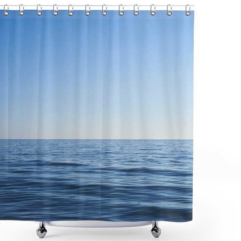 Personality  Dark Blue Water From The Sea With Blue Sky. Light Comes From The Right. Vertical Format, Also Suitable As A Poster Or Background. Free Space For Text Or Objects.                             Shower Curtains