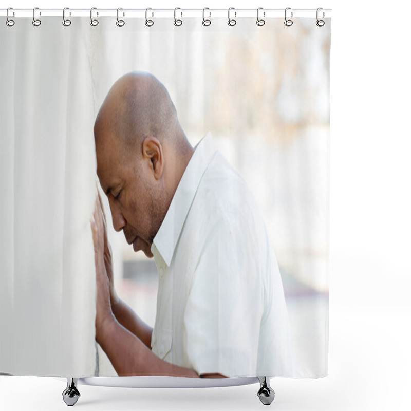 Personality  Man Dealing With Depression Shower Curtains