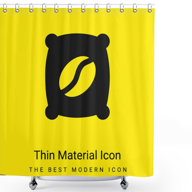 Personality  Bag Minimal Bright Yellow Material Icon Shower Curtains