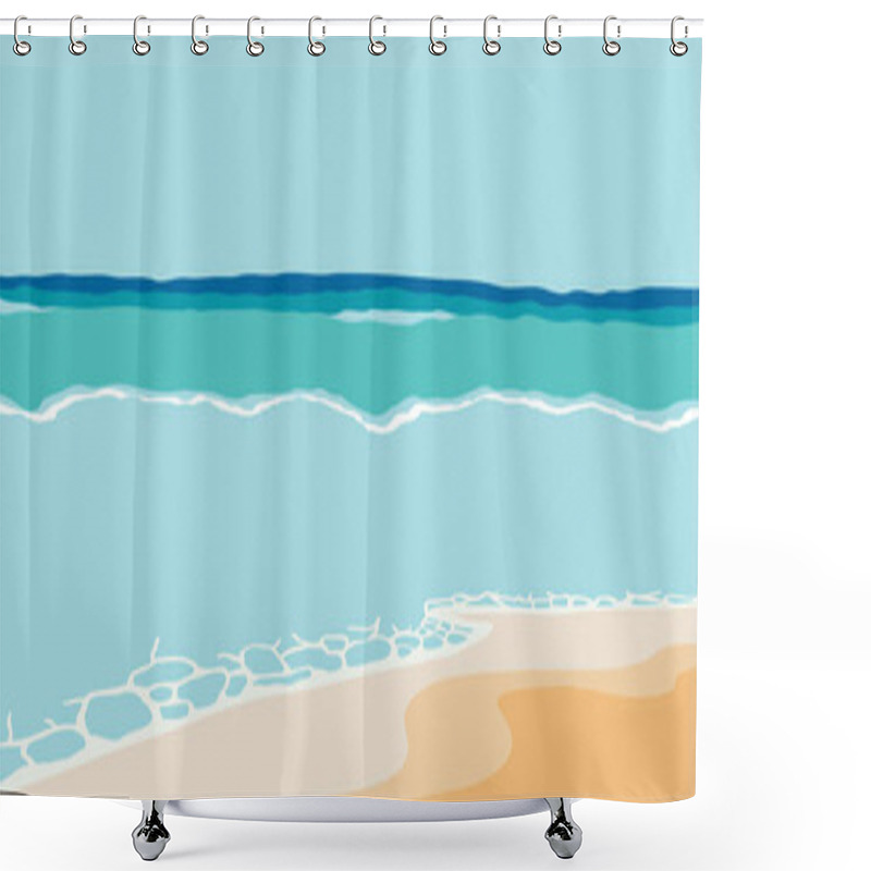 Personality  Beach Postcard With Sun,sea And Sky In The Daytime Shower Curtains