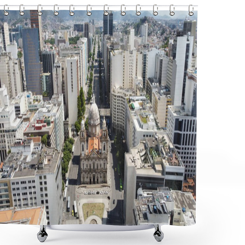 Personality  Panoramic Aerial View Of Rio De Janeiro Brazil. International Travel Landmark. Vacation Destination Shower Curtains