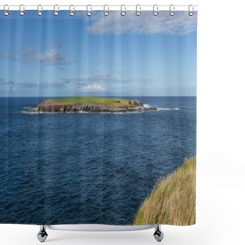 Personality  Ocean View And A Small Island At Sao Jorge Island Azores Portugal Shower Curtains