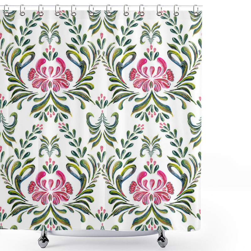 Personality  Abstract Elegance Seamless Pattern With Floral Background. Shower Curtains