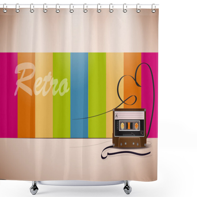 Personality  Retro Media. Vector Illustration Shower Curtains