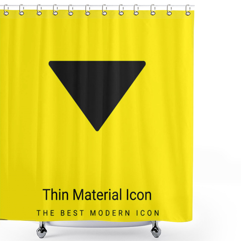 Personality  Arrow Down Filled Triangle Minimal Bright Yellow Material Icon Shower Curtains