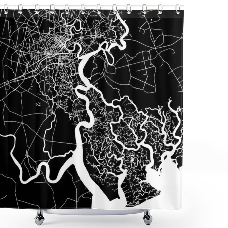 Personality  Ho Chi Minh City Vector Map Shower Curtains