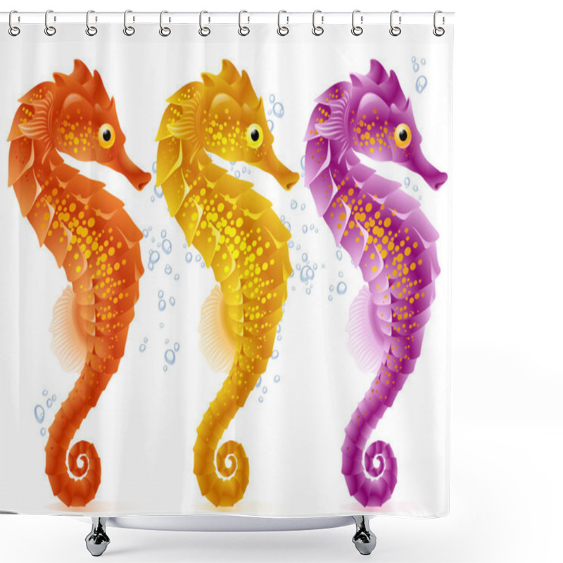 Personality  Vector Sea Horse Shower Curtains