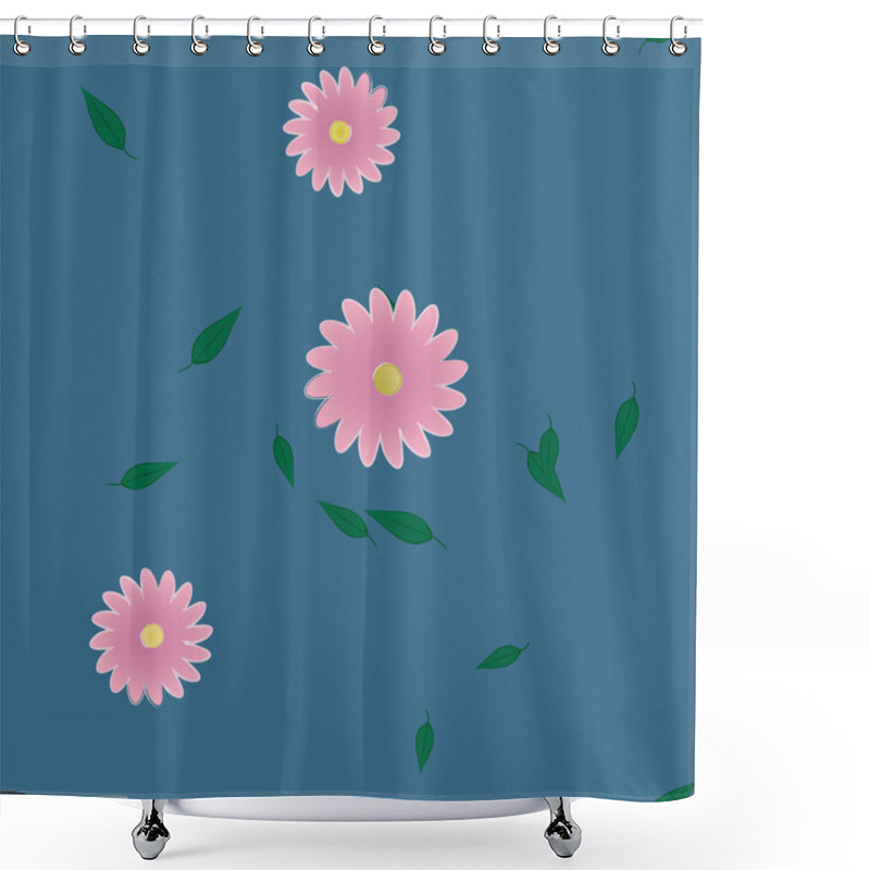 Personality  Beautiful Floral Seamless Background With Flowers Vector Illustration Shower Curtains