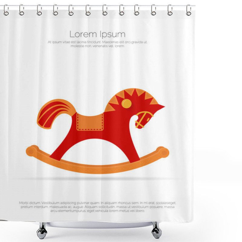 Personality  Wooden Chair Rocking Horse. Shower Curtains