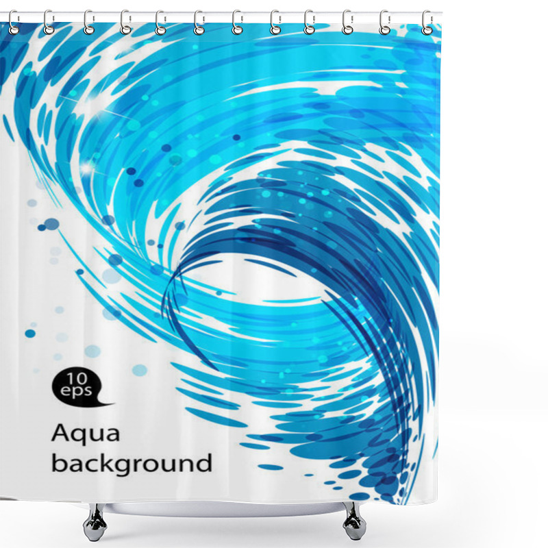 Personality  Flowing Water, Abstract Blue Background Shower Curtains