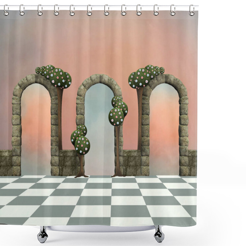 Personality  Magic Gateway To Wonderland Shower Curtains