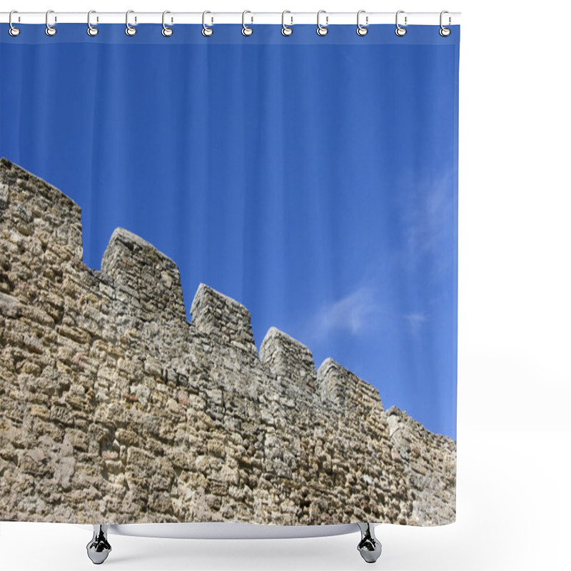 Personality  Merlons Of An Old Fortress Wall Shower Curtains