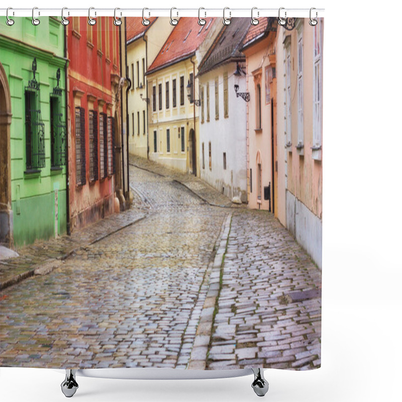 Personality  Typical European Alley In The Old City Of Bratislava, Slovakia Shower Curtains