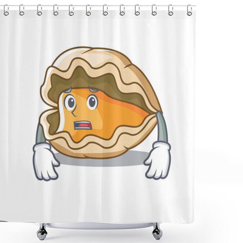 Personality  Afraid Oyster Mascot Cartoon Style Shower Curtains