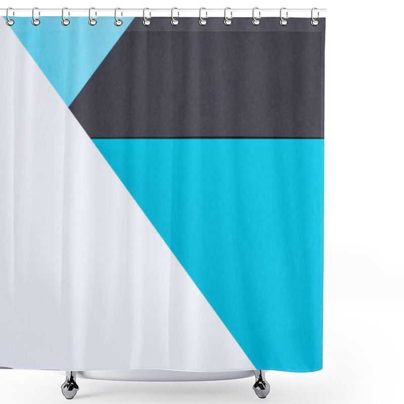 Personality  Abstract Modern Blue, White And Black Background With Copy Space Shower Curtains