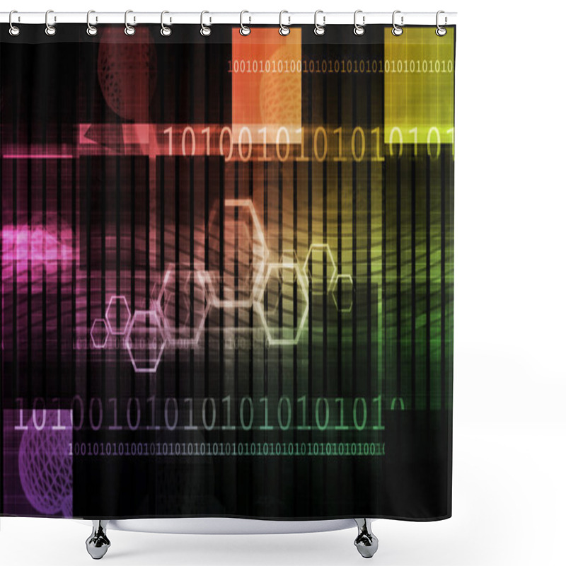 Personality  Technology Background Shower Curtains