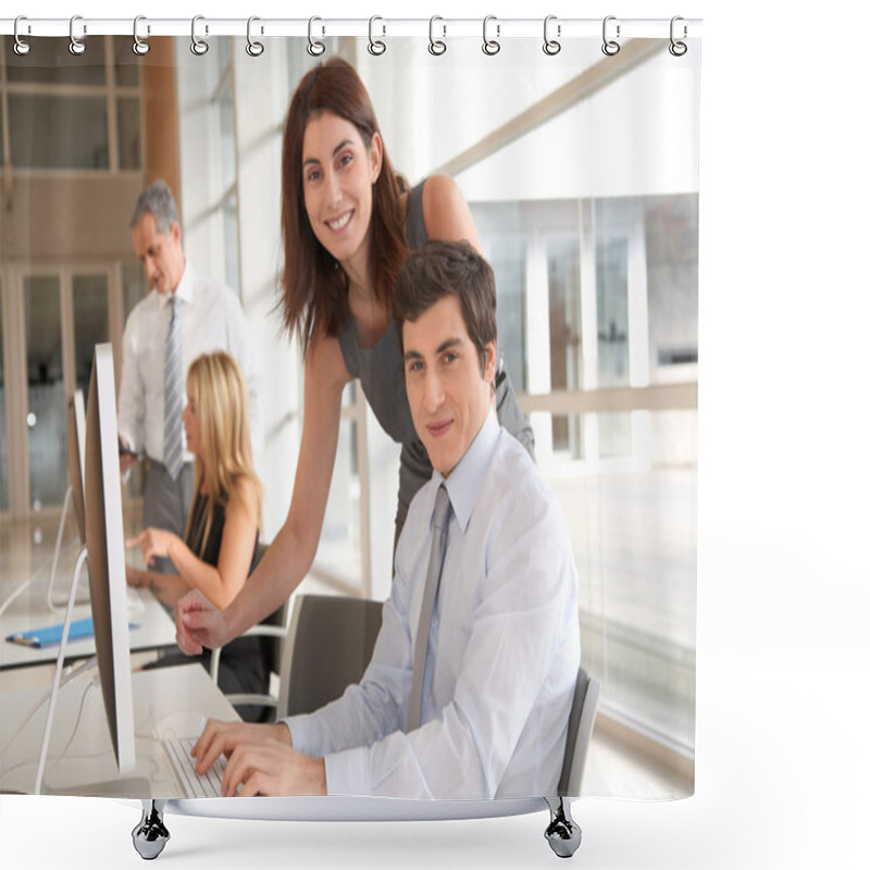 Personality  Co-workers In Business Training Shower Curtains