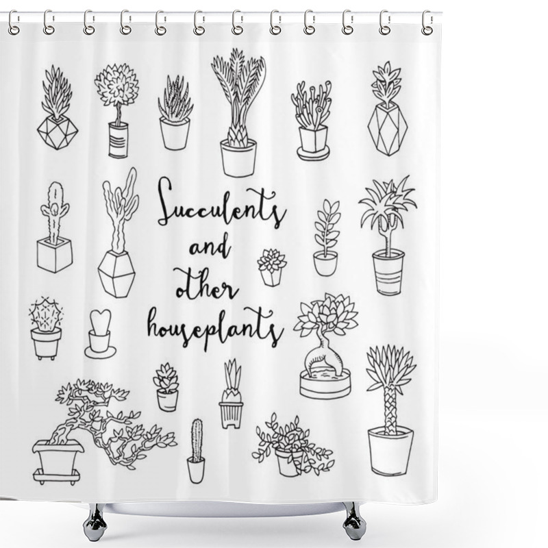 Personality  Succulents And Other Houseplants Shower Curtains