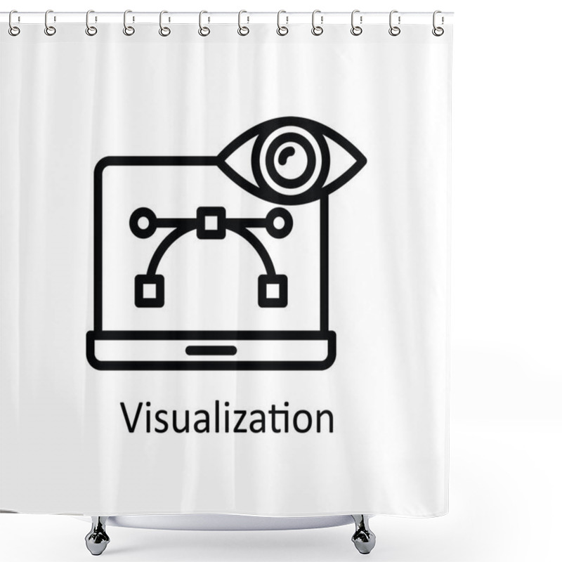 Personality  Visualization Vector Outline Icon Design Illustration. Creative Process Symbol On White Background EPS 10 File Shower Curtains