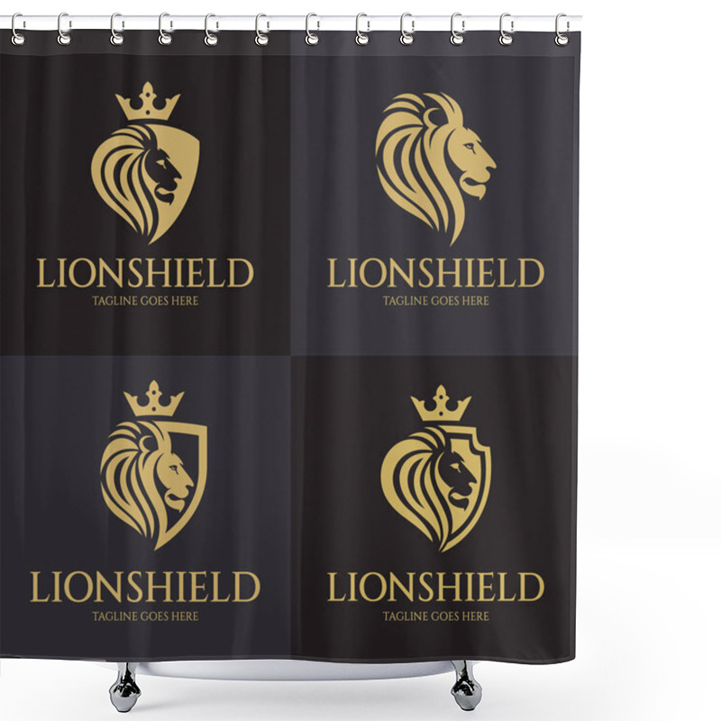 Personality  Lion Shield Shower Curtains