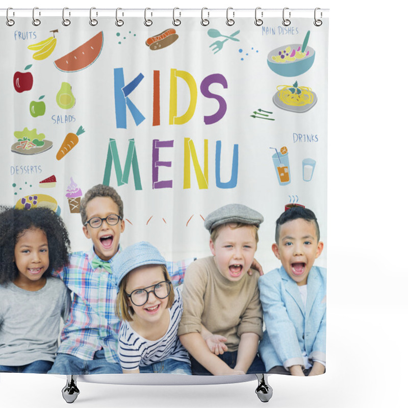 Personality  Cheerful Kids Smiling And Playing  Shower Curtains