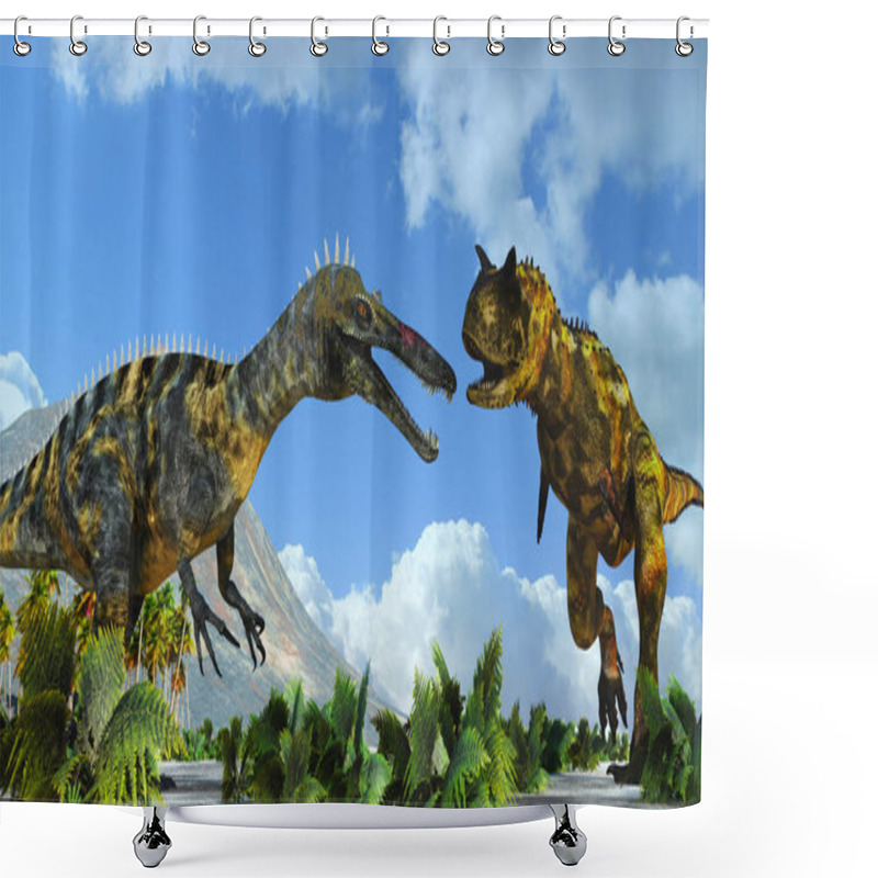 Personality  The Image Of Two Dinosaurs  Shower Curtains