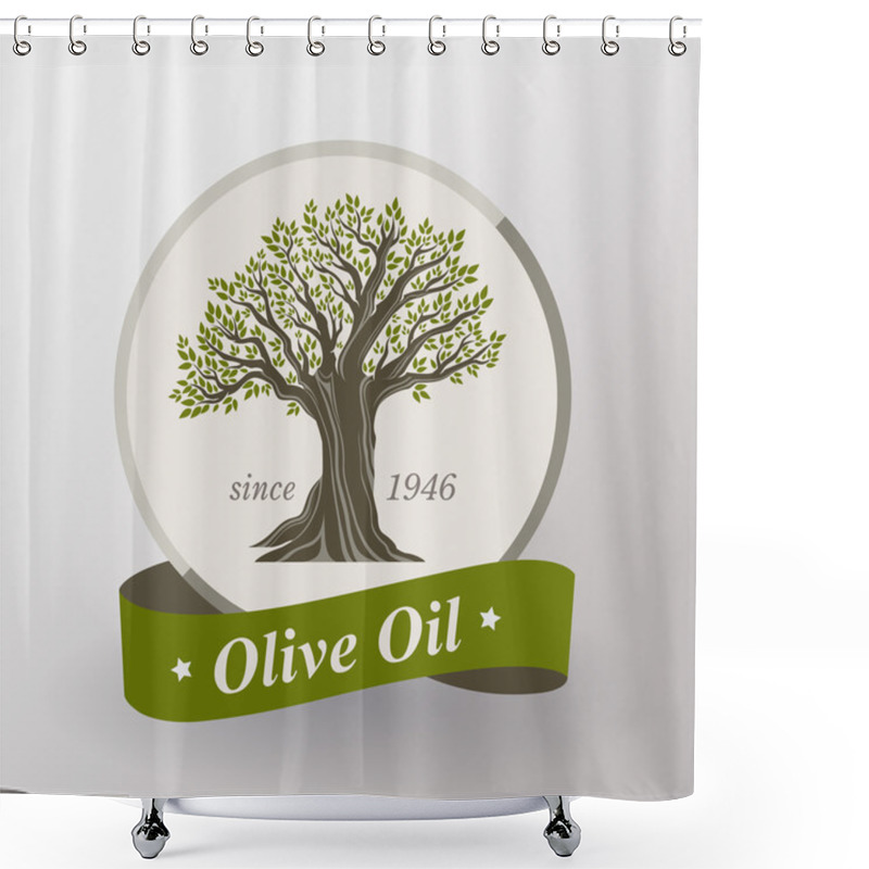 Personality  Olive Oil Label Shower Curtains