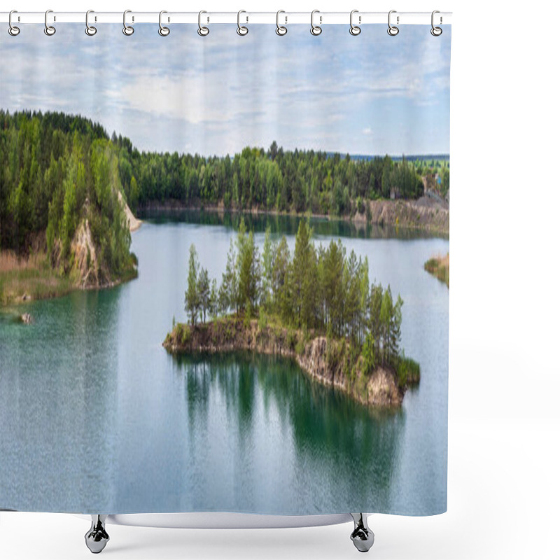 Personality  Summer Basalt Pillars Geological Reserve And Basaltove Lake, Kostopil District Of Rivne Region, Ukraine. Shower Curtains