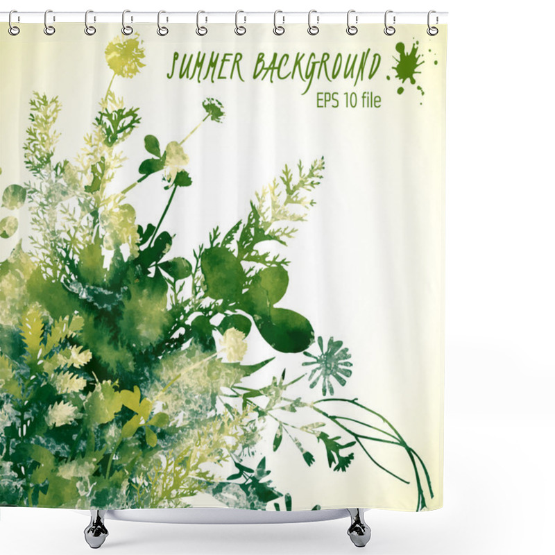 Personality  Green Summer Leaves Shower Curtains