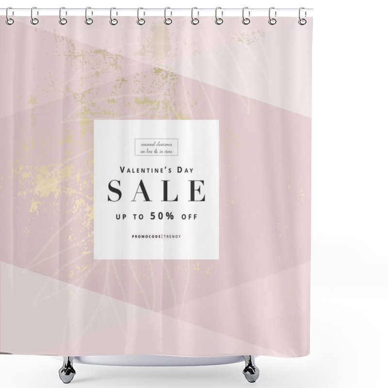 Personality  Social Media Banner Template For Fashion Or Beauty Industry Advertising New Arrivals Collection Or Seasonal Sales Promotion. Trendy Hand Drawn Background Textures With Floral Botanic  Elements Shower Curtains