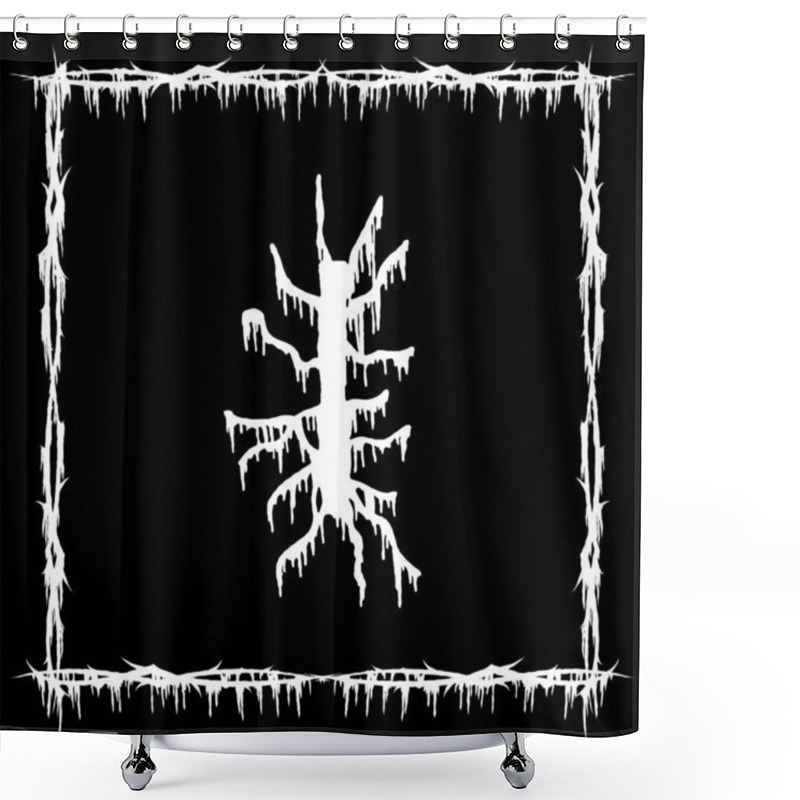 Personality  Metal Music Band Font.White Smudged And Tattered Letter On Black Background. Shower Curtains